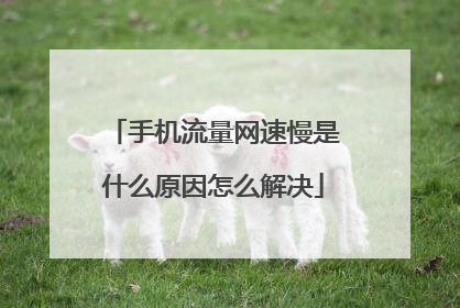 手机流量网速慢是什么原因怎么解决