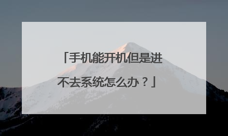 手机能开机但是进不去系统怎么办?