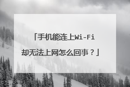 手机能连上Wi-Fi却无法上网怎么回事?