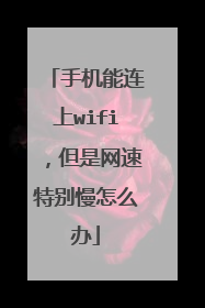 手机能连上wifi，但是网速特别慢怎么办
