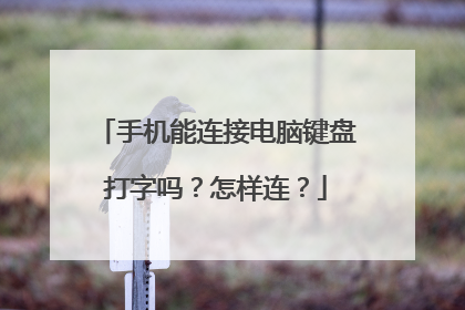 手机能连接电脑键盘打字吗？怎样连？