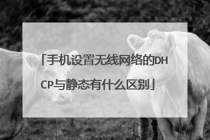 手机设置无线网络的DHCP与静态有什么区别