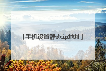 手机设置静态ip地址