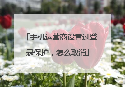 手机运营商设置过登录保护,怎么取消