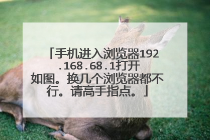 手机进入浏览器192.168.68.1打开如图。换几个浏览器都不行。请高手指点。