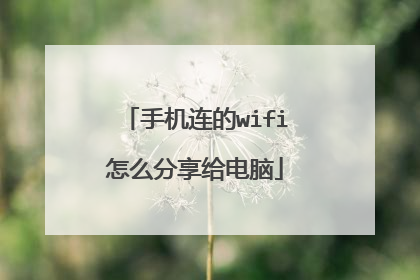 手机连的wifi怎么分享给电脑
