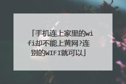 手机连上家里的wifi却不能上黄网?连别的WIFI就可以
