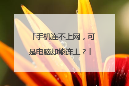 手机连不上网,可是电脑却能连上?