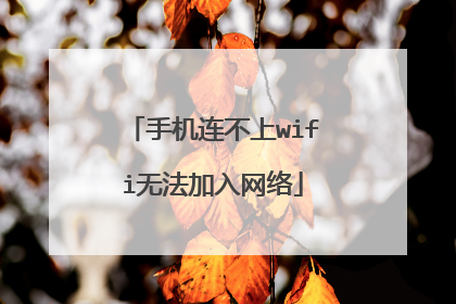 手机连不上wifi无法加入网络