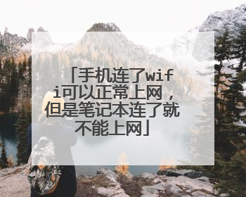 手机连了wifi可以正常上网,但是笔记本连了就不能上网
