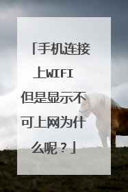 手机连接上WIFI但是显示不可上网为什么呢？