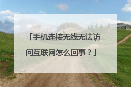 手机连接无线无法访问互联网怎么回事?