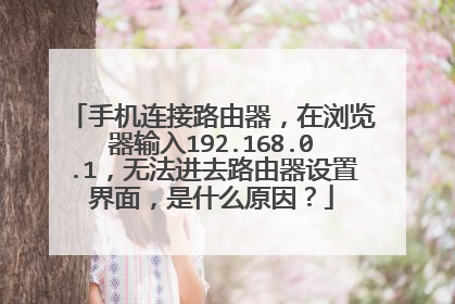 手机连接路由器，在浏览器输入192.168.0.1，无法进去路由器设置界面，是什么原因？