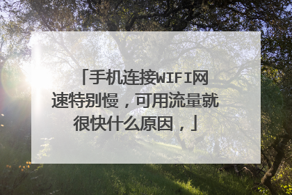 手机连接WIFI网速特别慢，可用流量就很快什么原因，