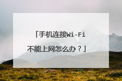 手机连接Wi-Fi不能上网怎么办？
