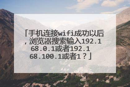 手机连接wifi成功以后，浏览器搜索输入192.168.0.1或者192.168.100.1或者1？