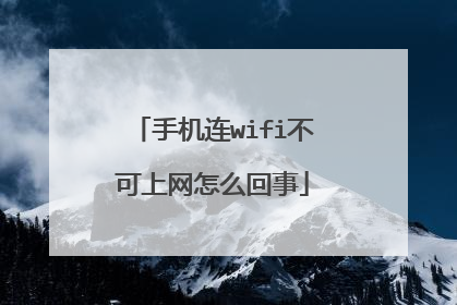 手机连wifi不可上网怎么回事