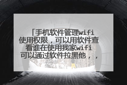 手机软件管理wifi使用权限，可以用软件查看谁在使用我家wifi可以通过软件拉黑他，，请问软件叫什