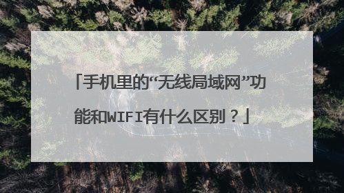 手机里的“无线局域网”功能和WIFI有什么区别？