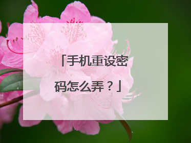 手机重设密码怎么弄?