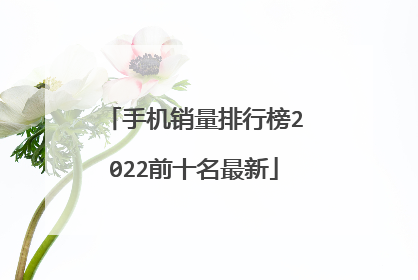 手机销量排行榜2022前十名最新