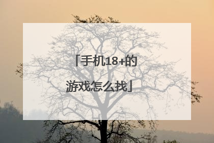手机18+的游戏怎么找