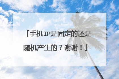 手机IP是固定的还是随机产生的?谢谢!