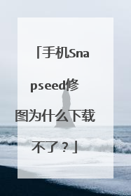 手机Snapseed修图为什么下载不了?
