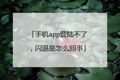手机app登陆不了,闪退是怎么回事