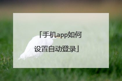 手机app如何设置自动登录