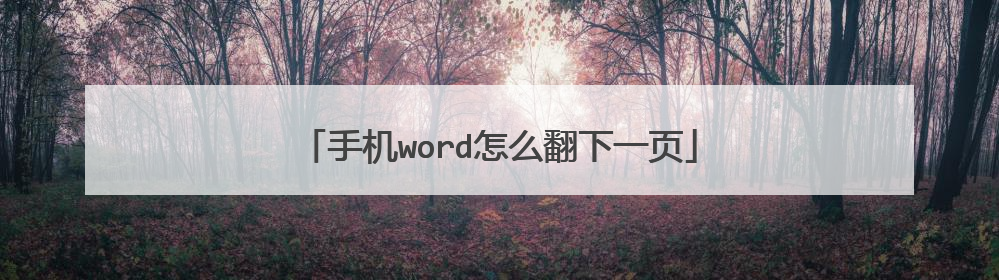手机word怎么翻下一页