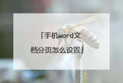 手机word文档分页怎么设置