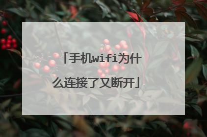 手机wifi为什么连接了又断开