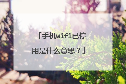 手机wifi已停用是什么意思？