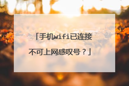 手机wifi已连接不可上网感叹号?