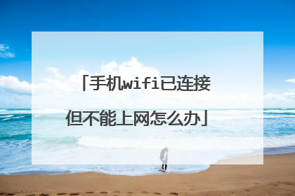 手机wifi已连接但不能上网怎么办