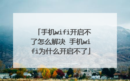 手机wifi开启不了怎么解决 手机wifi为什么开启不了