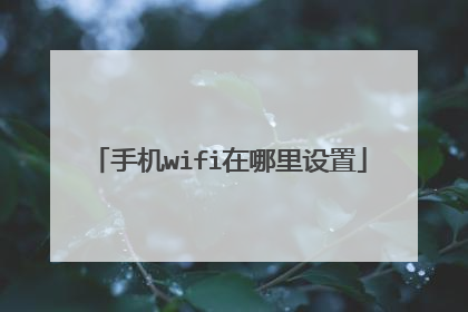 手机wifi在哪里设置