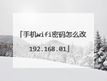 手机wifi密码怎么改192.168.01
