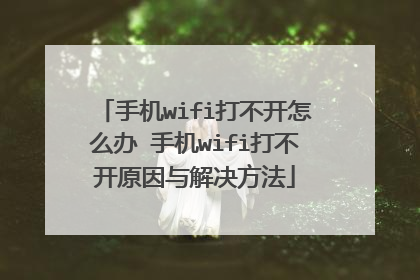 手机wifi打不开怎么办 手机wifi打不开原因与解决方法