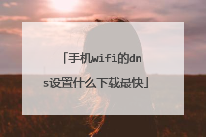 手机wifi的dns设置什么下载最快