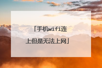 手机wifi连上但是无法上网
