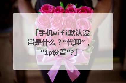手机wifi默认设置是什么？“代理”，“ip设置”?