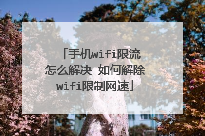 手机wifi限流怎么解决 如何解除wifi限制网速