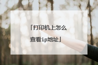 打印机上怎么查看ip地址
