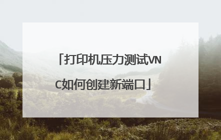打印机压力测试VNC如何创建新端口
