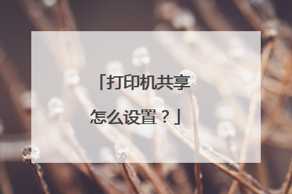 打印机共享怎么设置?
