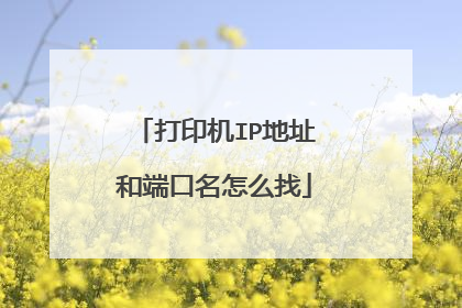 打印机IP地址和端口名怎么找