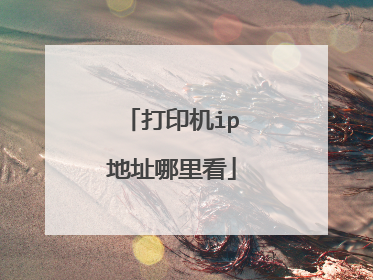 打印机ip地址哪里看