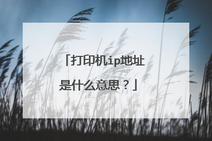 打印机ip地址是什么意思？